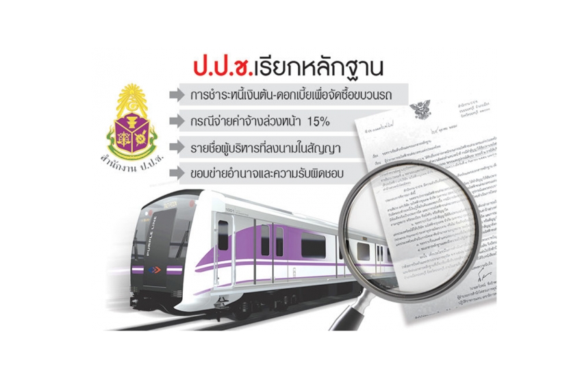 สอบทุจริตรถไฟฟ้าสีม่วง ป.ป.ช.กังขารฟม.จ่ายเงินล่วงหน้า15%ให้ BEM